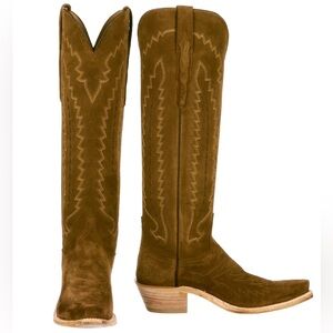 Lucchese PRISCILLA SUEDE cowboy boots size 6.5 Expresso suede NEW